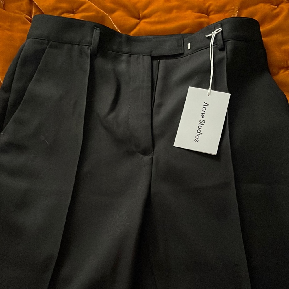 Women’s Acne Studios black wool blend trousers. Size 42 EU, US size 10.